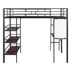 Lit superposé mezzanine double en métal avec bureau intégré