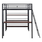 Lit superposé mezzanine double en métal avec bureau intégré