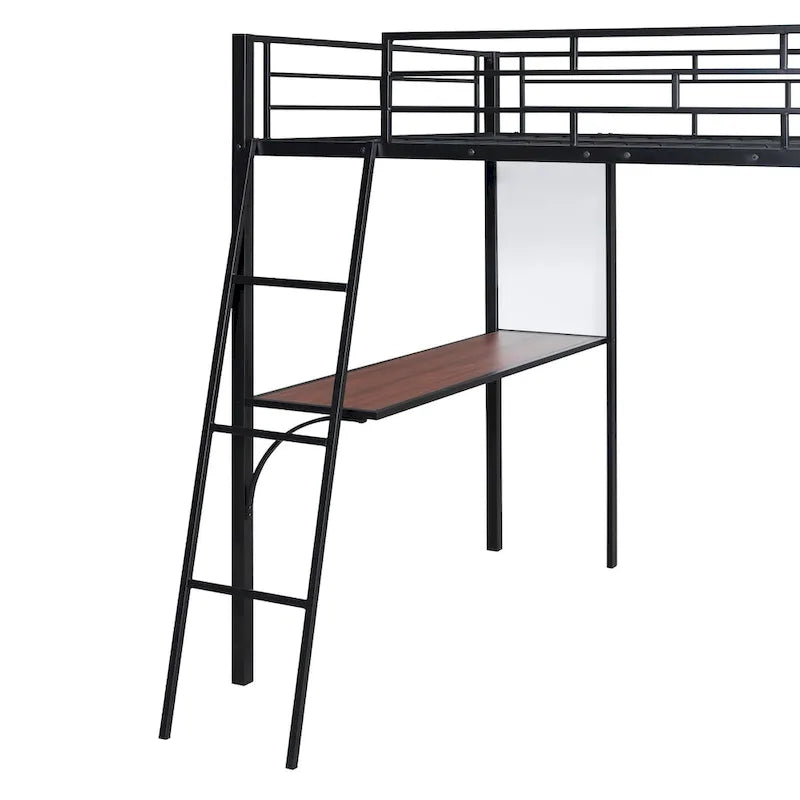 Lit superposé mezzanine double en métal avec bureau intégré