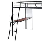 Lit superposé mezzanine double en métal avec bureau intégré