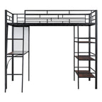 Lit superposé mezzanine double en métal avec bureau intégré