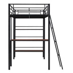 Lit superposé mezzanine double en métal avec bureau intégré