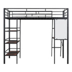 Lit superposé mezzanine double en métal avec bureau intégré