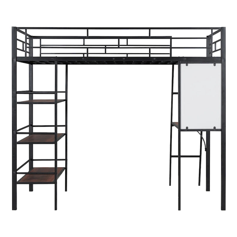 Lit superposé mezzanine double en métal avec bureau intégré