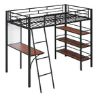 Lit superposé mezzanine double en métal avec bureau intégré