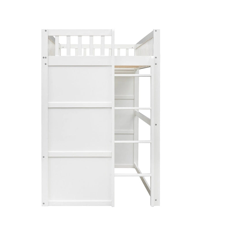 Lit mezzanine élégant en pin, taille double, avec échelle, construction robuste