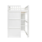 Lit mezzanine élégant en pin, taille double, avec échelle, construction robuste