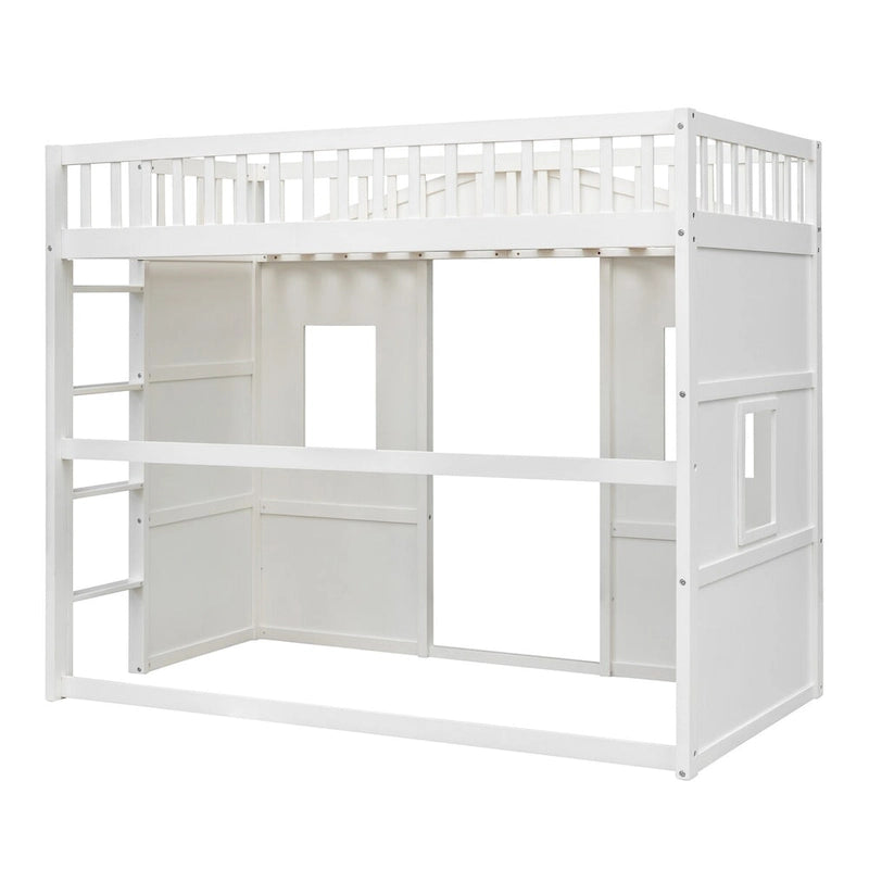 Lit mezzanine élégant en pin, taille double, avec échelle, construction robuste
