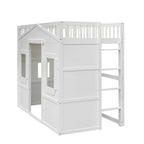 Lit mezzanine élégant en pin, taille double, avec échelle, construction robuste