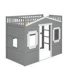 Lit mezzanine élégant en pin, taille double, avec échelle, construction robuste