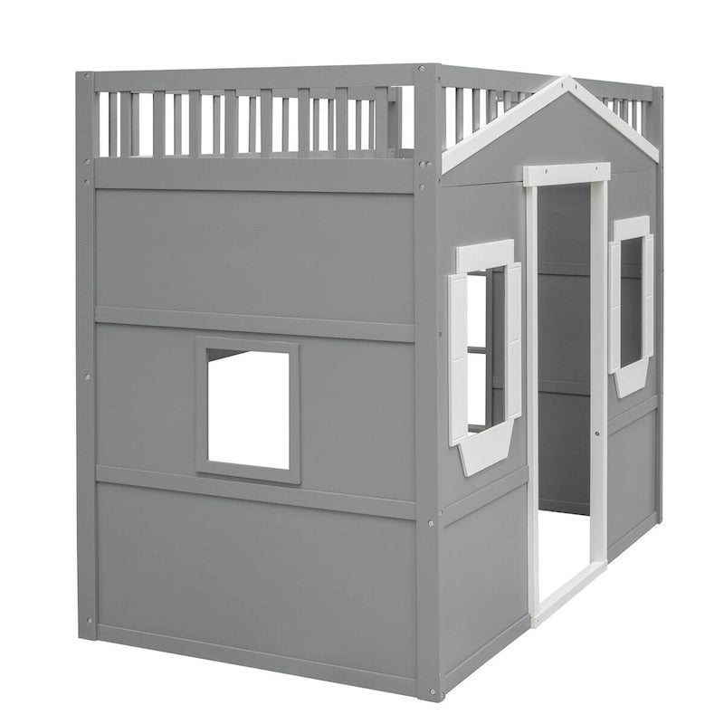 Lit mezzanine élégant en pin, taille double, avec échelle, construction robuste