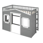 Lit mezzanine élégant en pin, taille double, avec échelle, construction robuste