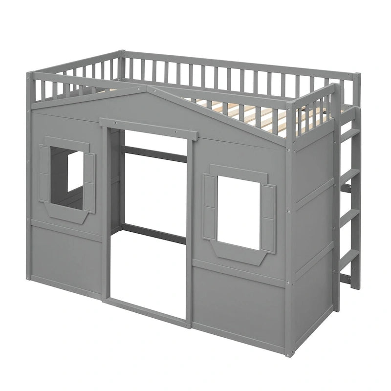 Lit mezzanine élégant en pin, taille double, avec échelle, construction robuste