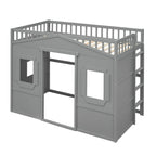 Lit mezzanine élégant en pin, taille double, avec échelle, construction robuste