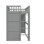 Lit mezzanine élégant en pin, taille double, avec échelle, construction robuste