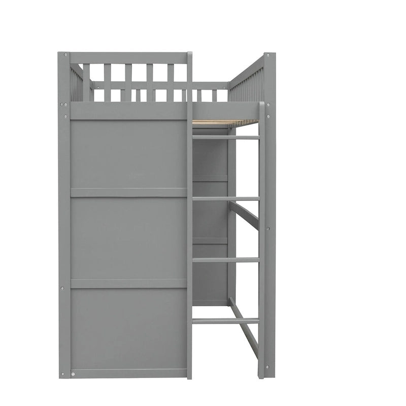Lit mezzanine élégant en pin, taille double, avec échelle, construction robuste