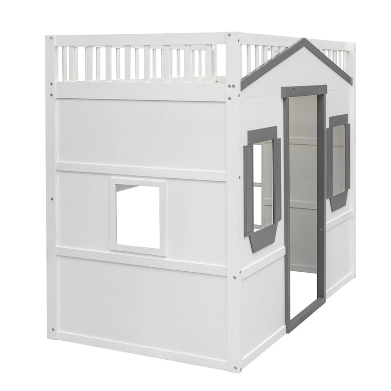 Lit mezzanine élégant en pin, taille double, avec échelle, construction robuste