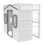 Lit mezzanine élégant en pin, taille double, avec échelle, construction robuste