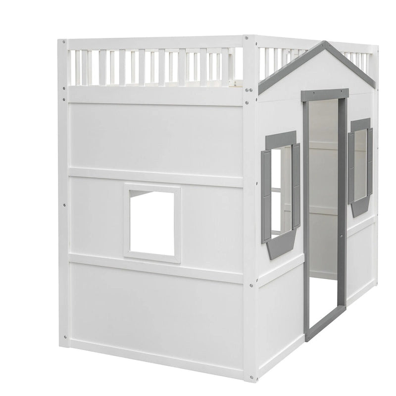 Lit mezzanine élégant en pin, taille double, avec échelle, construction robuste
