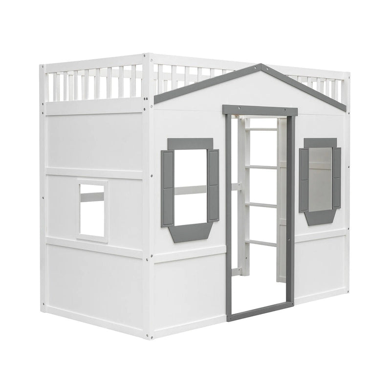 Lit mezzanine élégant en pin, taille double, avec échelle, construction robuste
