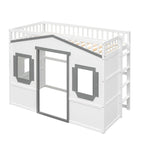 Lit mezzanine élégant en pin, taille double, avec échelle, construction robuste