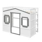Lit mezzanine élégant en pin, taille double, avec échelle, construction robuste