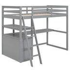 Lit mezzanine avec bureau et étagères, Deux tiroirs intégrés