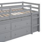 Lit mezzanine jumeau avec bureau rétractable et 4 tiroirs