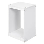 Lit mezzanine double/grand avec bureau de rangement multiple, lumière LED et tablette de chevet, station de recharge, blanc